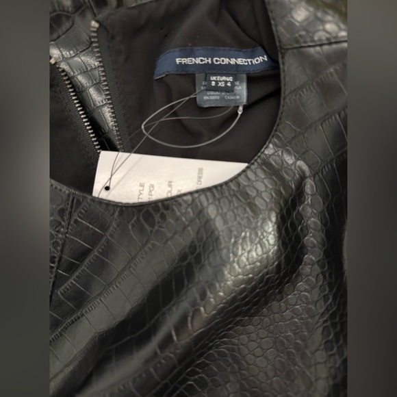 NWT French Connection Black Textured Mini Dress - Picture 5 of 6